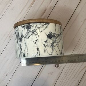 Marble Ceramic Trinket Box with Wooden Lid